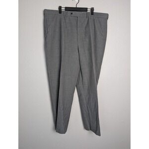 Lands' End Dress Pants Mens 42 Gray Traditional Fit Wool Lined Slacks Business